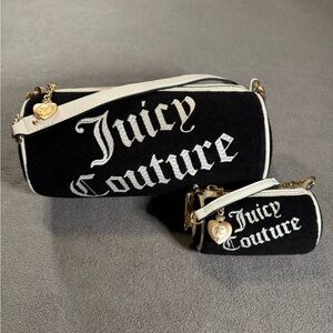 Juicy Couture Choose Juicy Barrel Bag Black And White Heart Set,New Without Tags